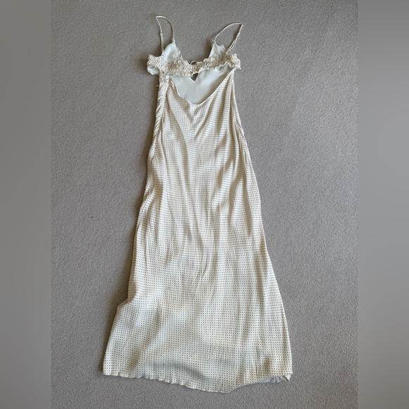 ZARA - SATIN EFFECT midi maxi slip DRESS tie front polka dot - Picture 7 of 10